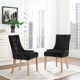 Set of 2 Tufted Performance Velvet Dining Chairs with Nailhead Trim and Back Ring - Dining Chairs available at Alpine Outlets in Denver