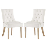 Set of 2 Tufted Performance Velvet Dining Chairs with Nailhead Trim and Back Ring - Dining Chairs available at Alpine Outlets in Denver