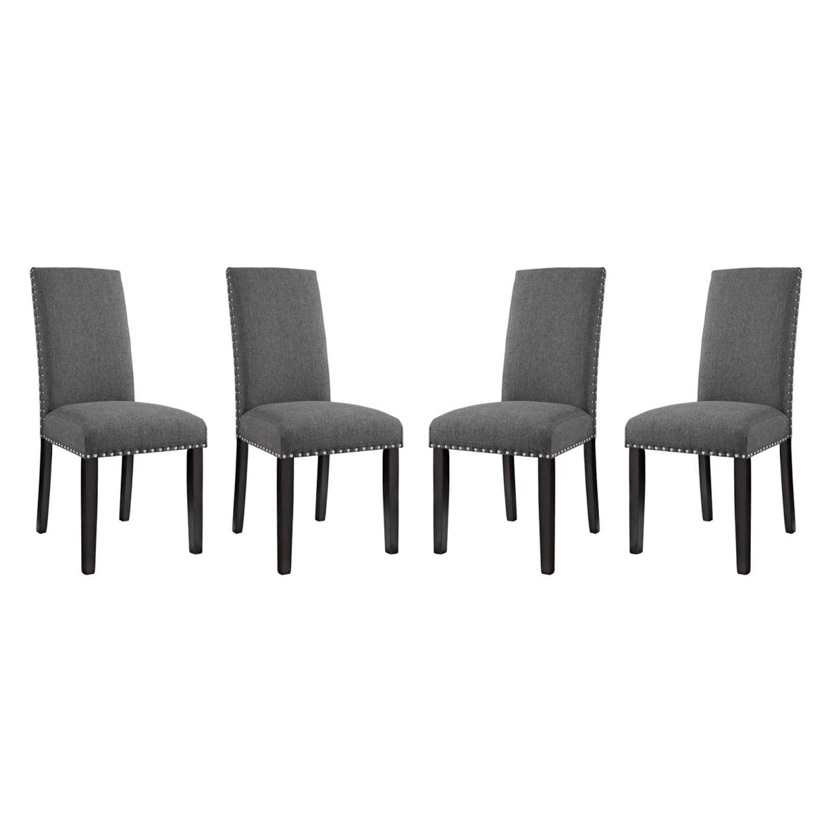 Set of 4 Fabric Upholstered Parsons Dining Chairs with Nailhead Trim - Dining Chairs available at Alpine Outlets in Denver