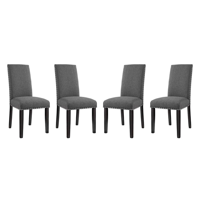 Set of 4 Fabric Upholstered Parsons Dining Chairs with Nailhead Trim - Dining Chairs available at Alpine Outlets in Denver