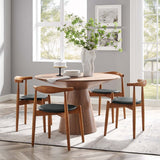 Set of 4 Natural Beech Wood Vinyl Upholstered Dining Side Chairs - Dining Chairs available at Alpine Outlets in Denver