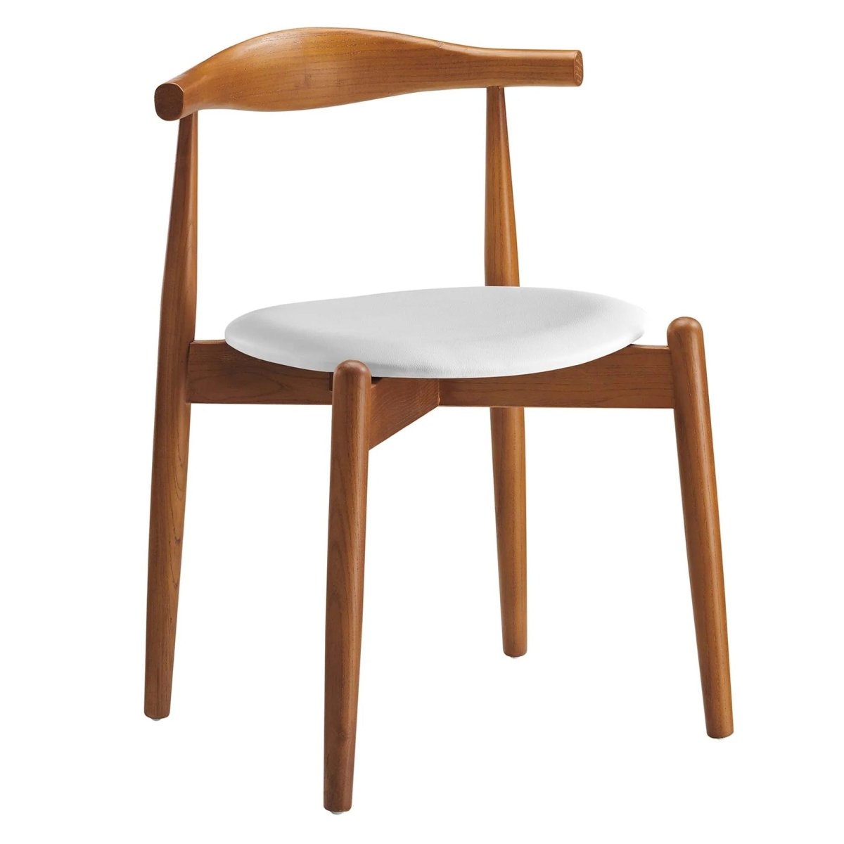 Set of 4 Natural Beech Wood Vinyl Upholstered Dining Side Chairs - Dining Chairs available at Alpine Outlets in Denver