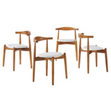Set of 4 Natural Beech Wood Vinyl Upholstered Dining Side Chairs - Dining Chairs available at Alpine Outlets in Denver
