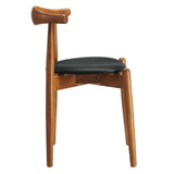 Set of 4 Natural Beech Wood Vinyl Upholstered Dining Side Chairs - Dining Chairs available at Alpine Outlets in Denver