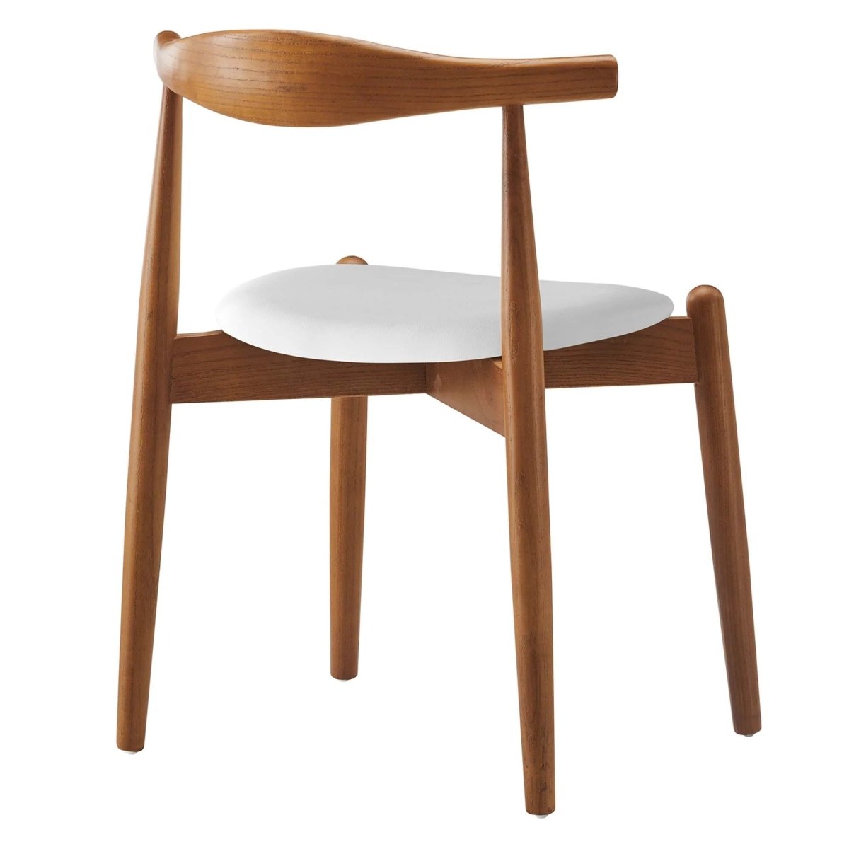 Set of 4 Natural Beech Wood Vinyl Upholstered Dining Side Chairs - Dining Chairs available at Alpine Outlets in Denver