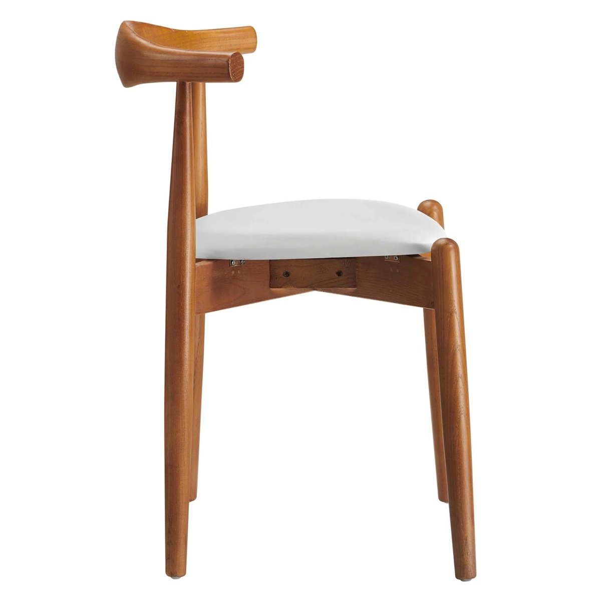 Set of 4 Natural Beech Wood Vinyl Upholstered Dining Side Chairs - Dining Chairs available at Alpine Outlets in Denver