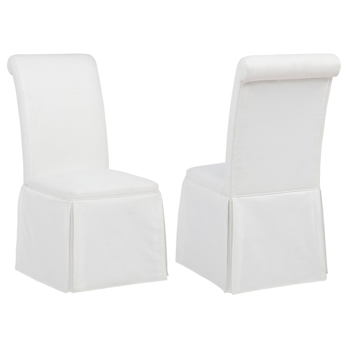 Shawna White Upholstered Skirted Side Chair, Set of 2 - Dining Chairs & Benches available at Alpine Outlets in Denver
