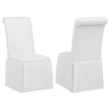 Shawna White Upholstered Skirted Side Chair, Set of 2 - Dining Chairs & Benches available at Alpine Outlets in Denver