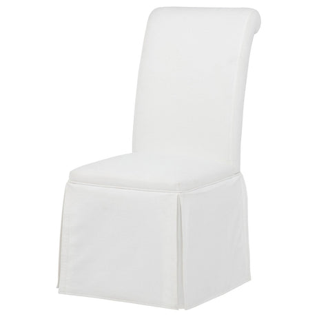 Shawna White Upholstered Skirted Side Chair, Set of 2 - Dining Chairs & Benches available at Alpine Outlets in Denver