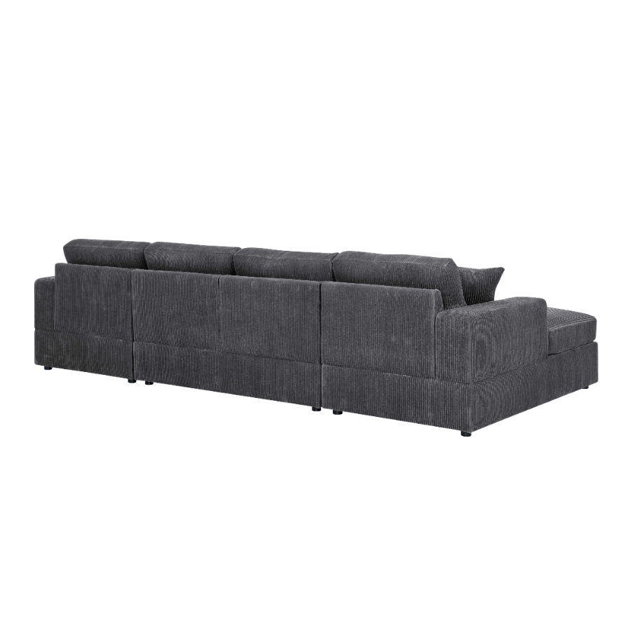 Sierra 3-Piece Corduroy Double-Chaise Sectional Sofa, 4 Colors - Living Room Furniture - Alpine Outlets