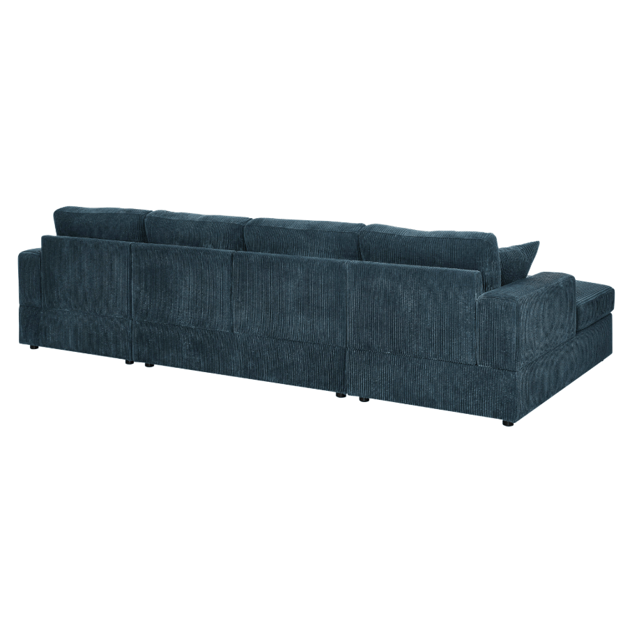 Sierra 3-Piece Corduroy Double-Chaise Sectional Sofa, 4 Colors - Living Room Furniture - Alpine Outlets