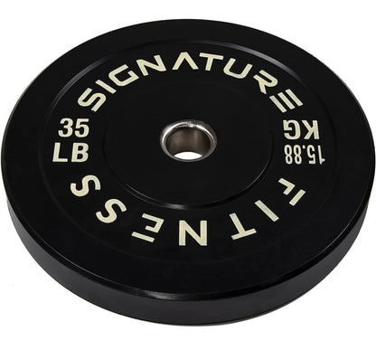 35lb Signature Fitness 2" Olympic Bumper Plate Weight Plates with Steel Hub - available at Alpine Outlets in Denver