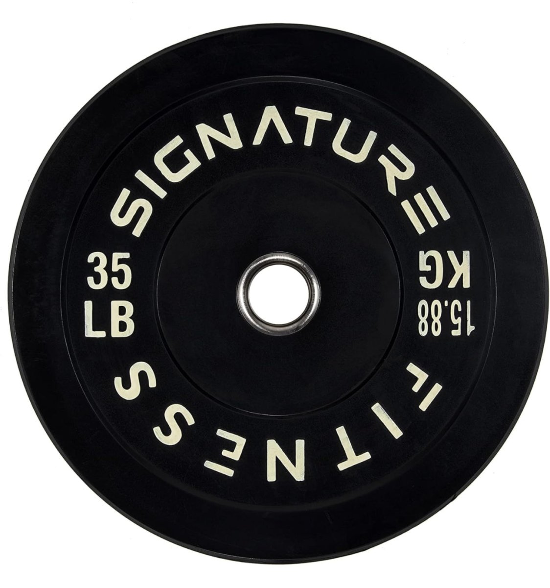 Signature Fitness 2" Olympic Bumper Plate Weight Plates with Steel Hub 35lb - Alpine Outlets