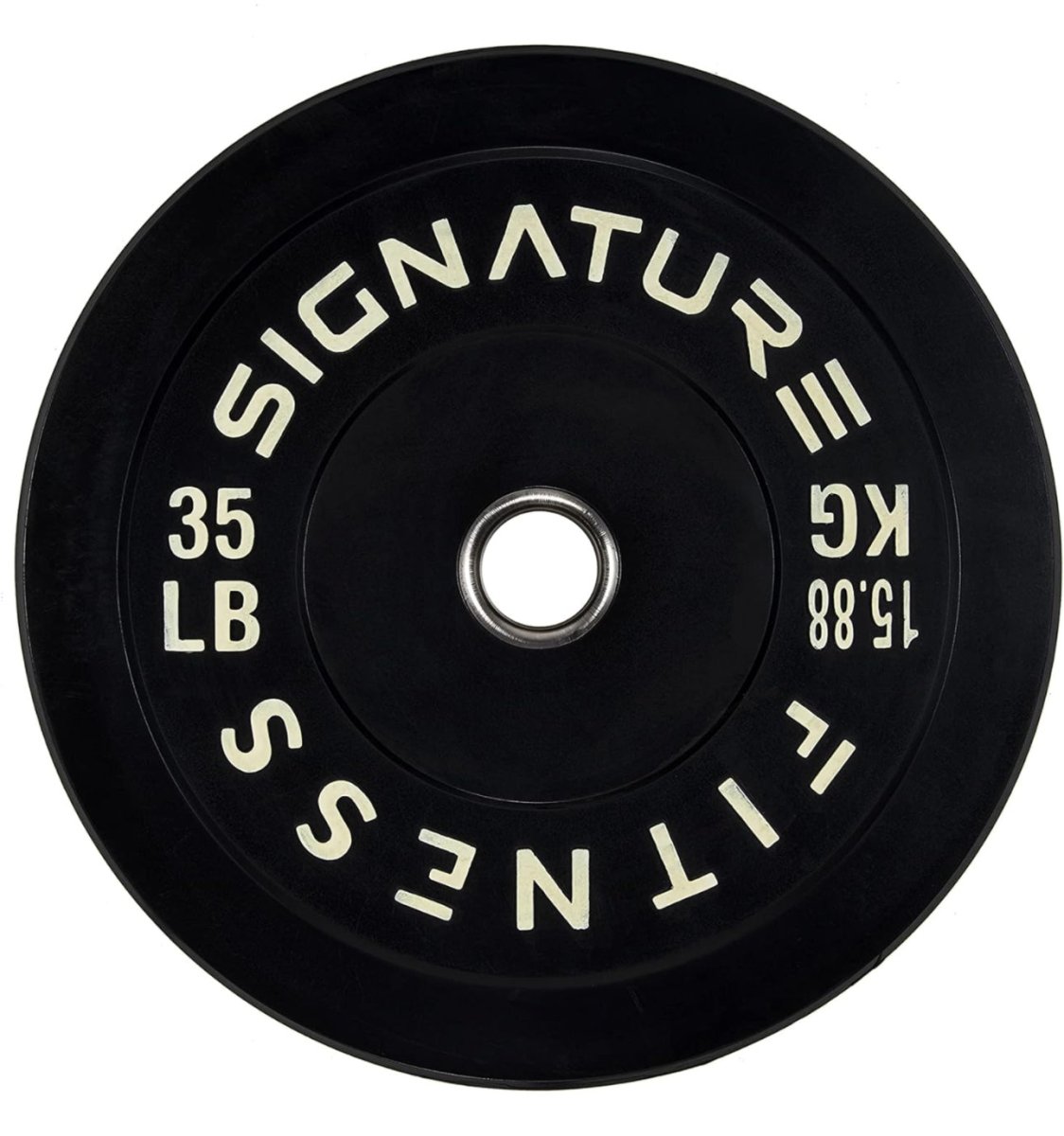 35lb Signature Fitness 2" Olympic Bumper Plate Weight Plates with Steel Hub - available at Alpine Outlets in Denver