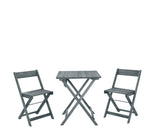 Linon Rockport Gray 3-Piece Square Dining Table Set