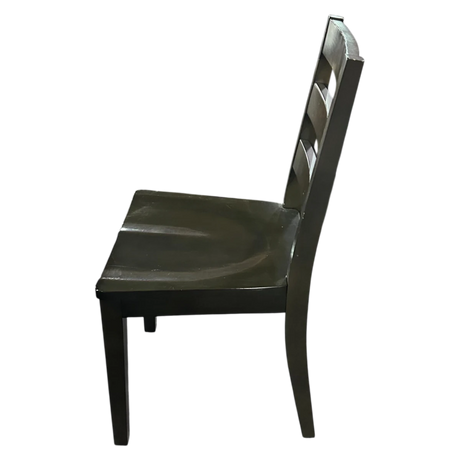 Slatted Back Wood Dining Chair in Brown - 🟢 Dining Chairs available at Alpine Outlets in Denver