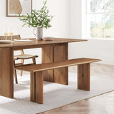 Solid Mango Wood Dining Bench with Modern Farmhouse Design - Benches available at Alpine Outlets in Denver