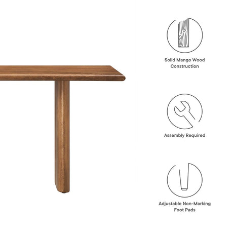 Solid Mango Wood Dining Bench with Modern Farmhouse Design - Benches available at Alpine Outlets in Denver