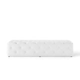 Sophisticated Tufted Button Faux Leather Bench in White - Benches available at Alpine Outlets in Denver