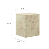 Square Burl Wood Side Table – 16 Inch MDF Veneer - End & Side Tables available at Alpine Outlets in Denver