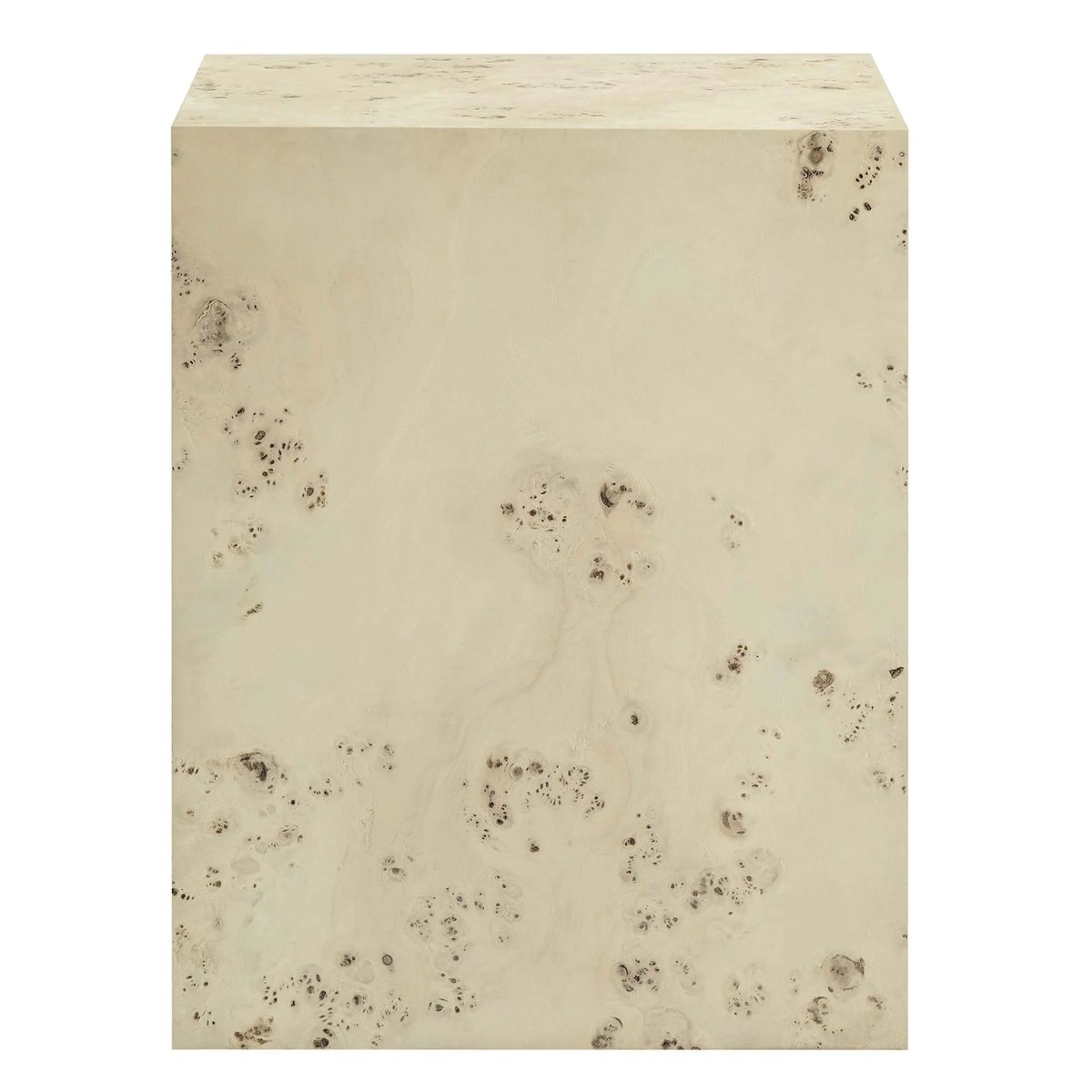 Square Burl Wood Side Table – 16 Inch MDF Veneer - End & Side Tables available at Alpine Outlets in Denver