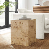 Square Burl Wood Side Table – 16 Inch MDF Veneer - End & Side Tables available at Alpine Outlets in Denver