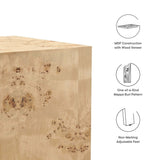 Square Burl Wood Side Table – 16 Inch MDF Veneer - End & Side Tables available at Alpine Outlets in Denver