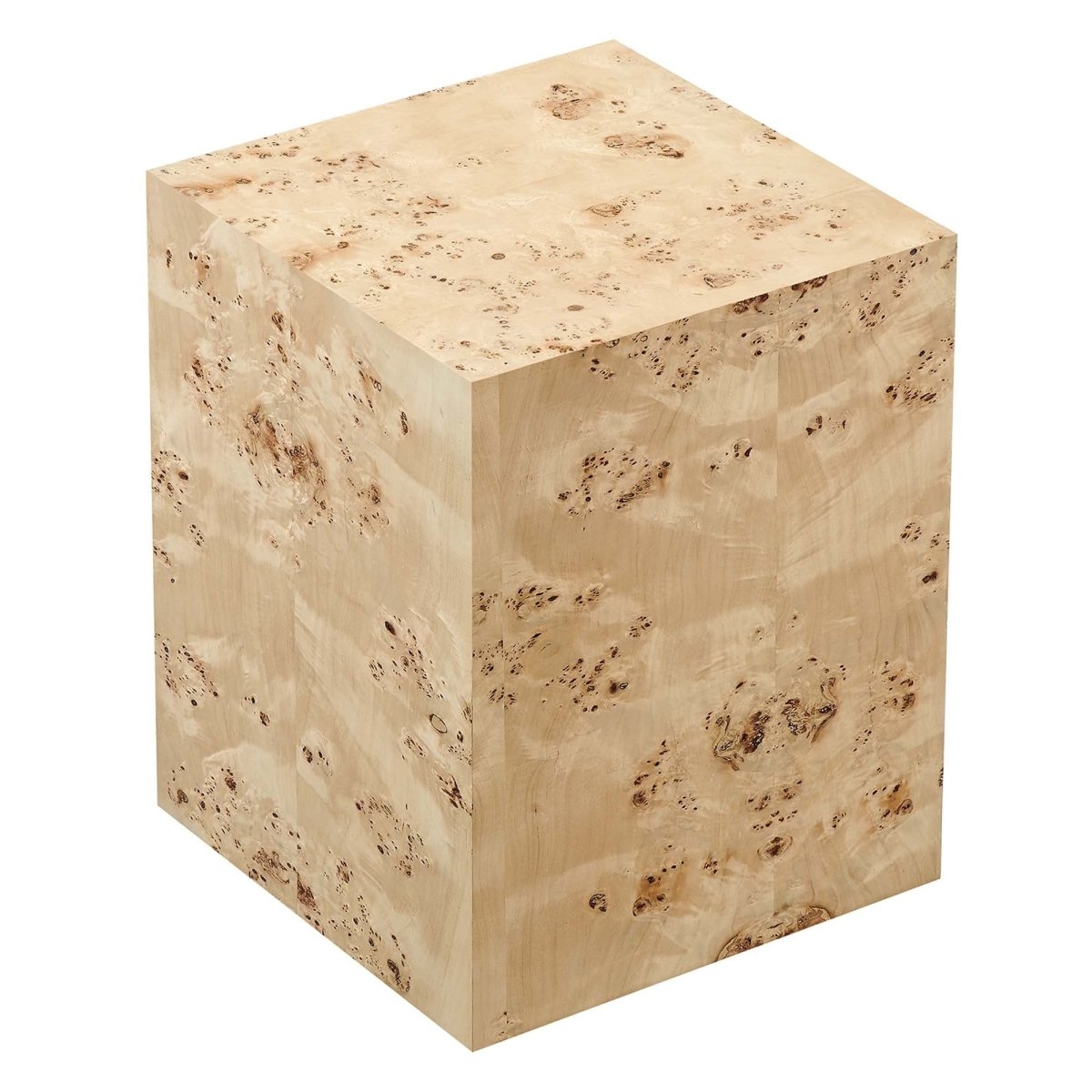 Square Burl Wood Side Table – 16 Inch MDF Veneer - End & Side Tables available at Alpine Outlets in Denver