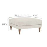 Square Down Filled Fabric Ottoman – Ivory 37 Inch - Ottomans available at Alpine Outlets in Denver