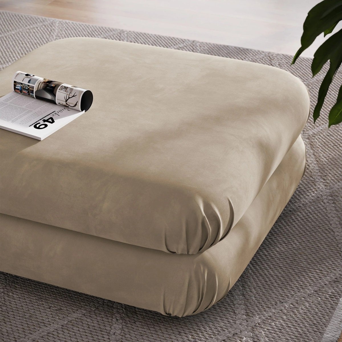 Square Velvet Ottoman Coffee Table – Modular 38 Inch - Ottomans available at Alpine Outlets in Denver