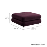 Square Velvet Ottoman Coffee Table – Modular 38 Inch - Ottomans available at Alpine Outlets in Denver