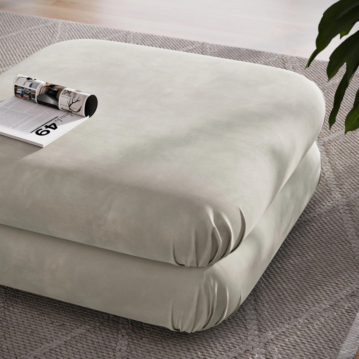 Square Velvet Ottoman Coffee Table – Modular 38 Inch - Ottomans available at Alpine Outlets in Denver