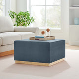 Square Velvet Upholstered Ottoman – Plinth Base 28 Inch - Ottomans available at Alpine Outlets in Denver