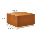 Square Velvet Upholstered Ottoman – Plinth Base 28 Inch - Ottomans available at Alpine Outlets in Denver