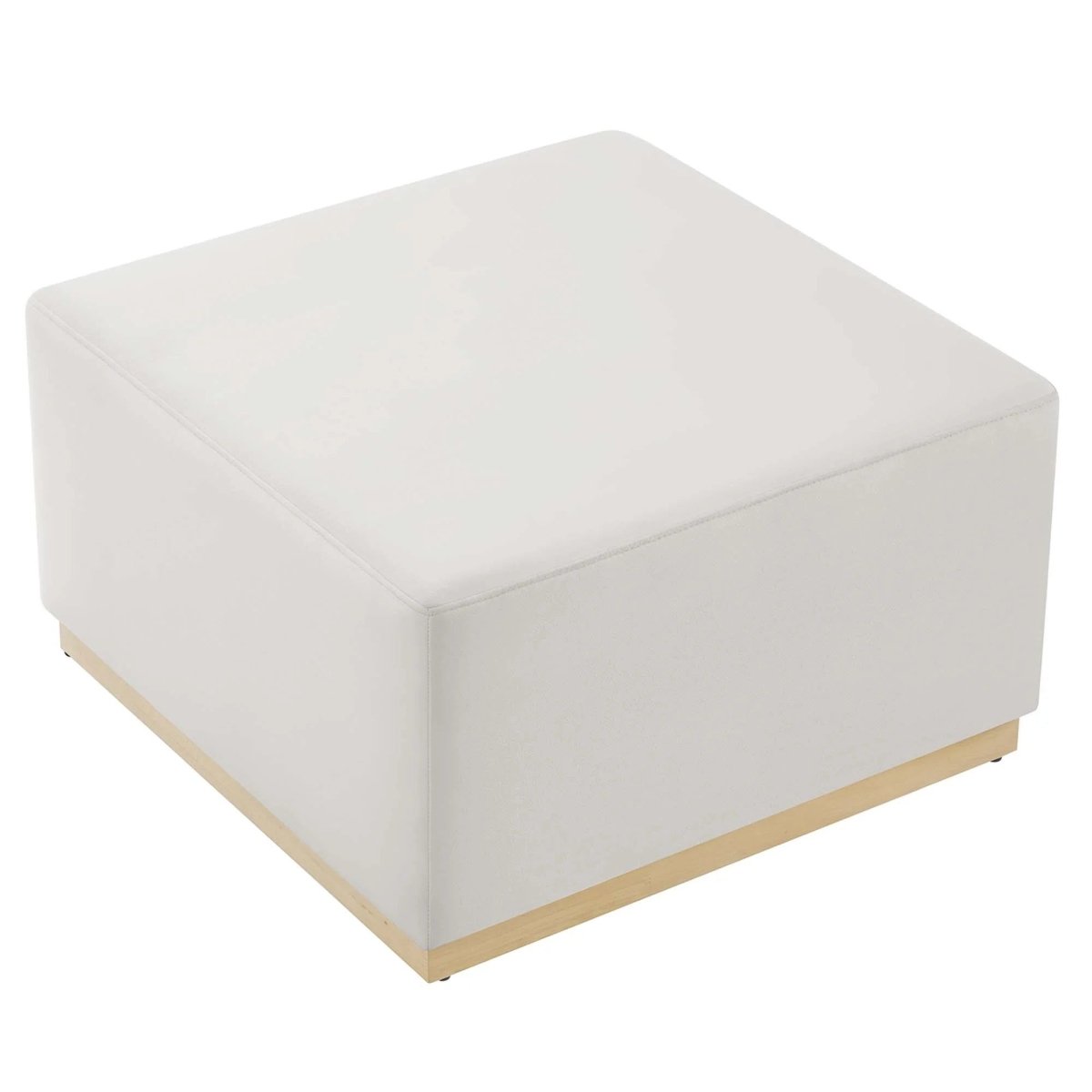 Square Velvet Upholstered Ottoman – Plinth Base 28 Inch - Ottomans available at Alpine Outlets in Denver