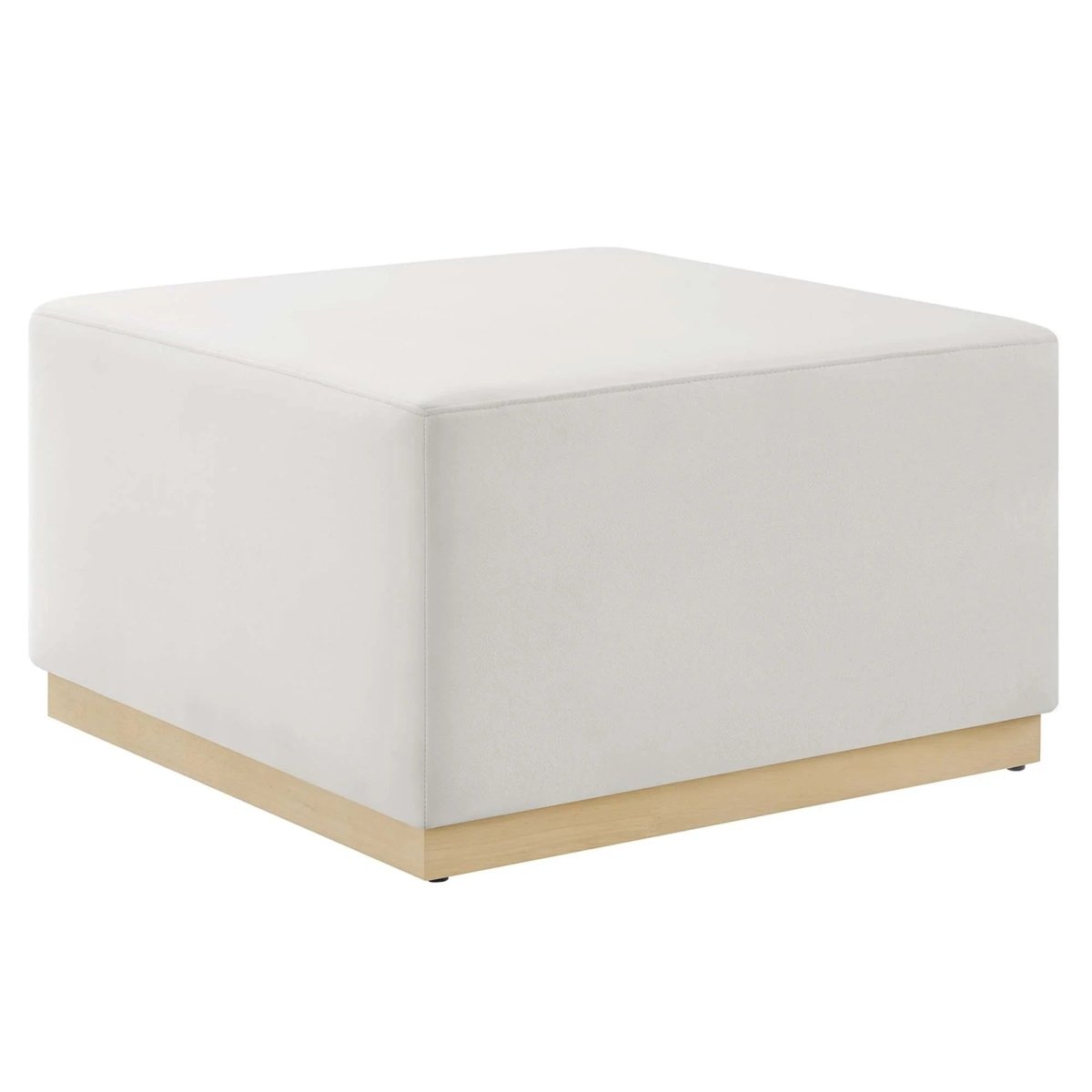 Square Velvet Upholstered Ottoman – Plinth Base 28 Inch - Ottomans available at Alpine Outlets in Denver