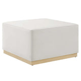 Square Velvet Upholstered Ottoman – Plinth Base 28 Inch - Ottomans available at Alpine Outlets in Denver