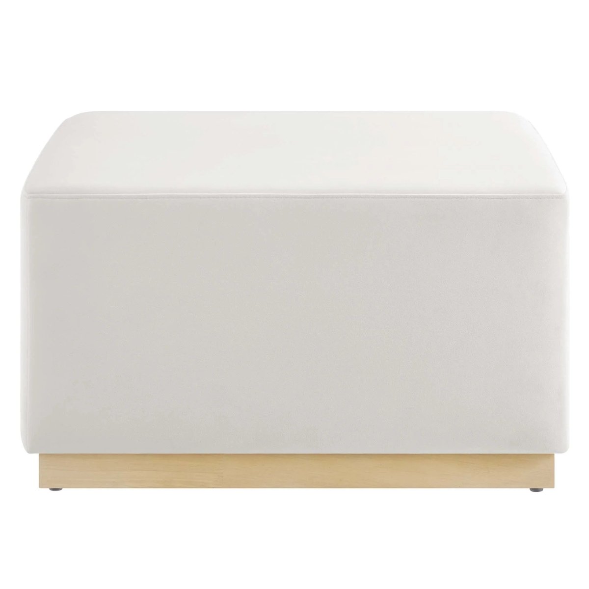 Square Velvet Upholstered Ottoman – Plinth Base 28 Inch - Ottomans available at Alpine Outlets in Denver