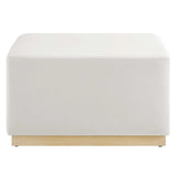 Square Velvet Upholstered Ottoman – Plinth Base 28 Inch - Ottomans available at Alpine Outlets in Denver