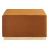 Square Velvet Upholstered Ottoman – Plinth Base 28 Inch - Ottomans available at Alpine Outlets in Denver