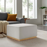 Square Velvet Upholstered Ottoman – Plinth Base 28 Inch - Ottomans available at Alpine Outlets in Denver