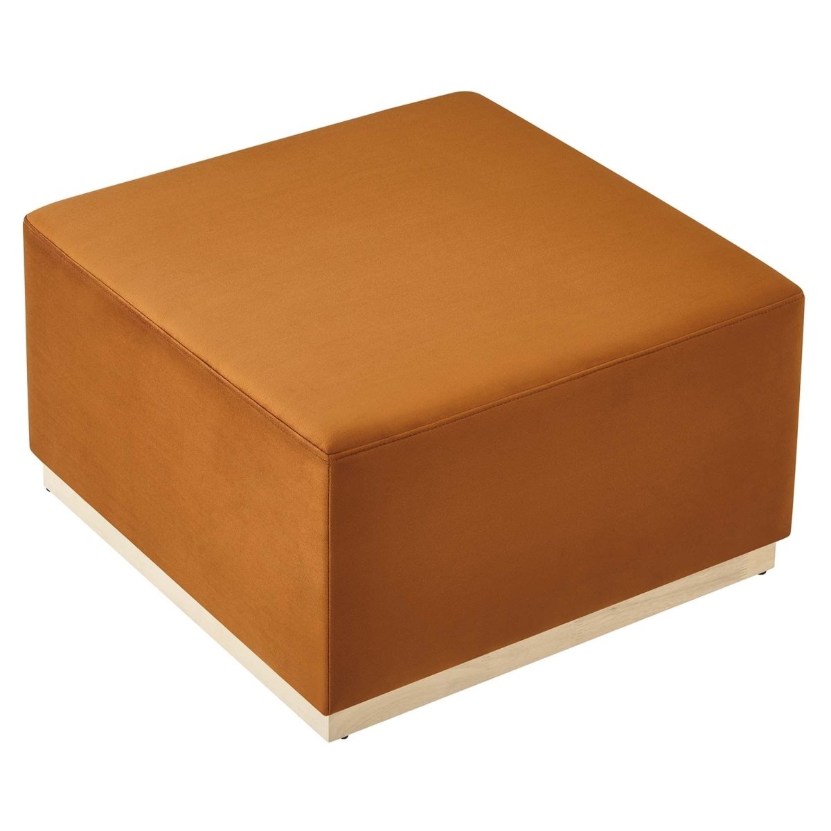 Square Velvet Upholstered Ottoman – Plinth Base 28 Inch - Ottomans available at Alpine Outlets in Denver