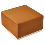 Square Velvet Upholstered Ottoman – Plinth Base 28 Inch - Ottomans available at Alpine Outlets in Denver