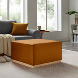 Square Velvet Upholstered Ottoman – Plinth Base 28 Inch - Ottomans available at Alpine Outlets in Denver