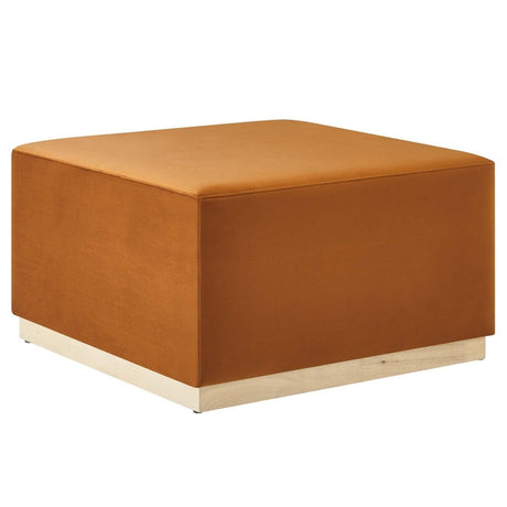 Square Velvet Upholstered Ottoman – Plinth Base 28 Inch - Ottomans available at Alpine Outlets in Denver