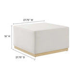Square Velvet Upholstered Ottoman – Plinth Base 28 Inch - Ottomans available at Alpine Outlets in Denver