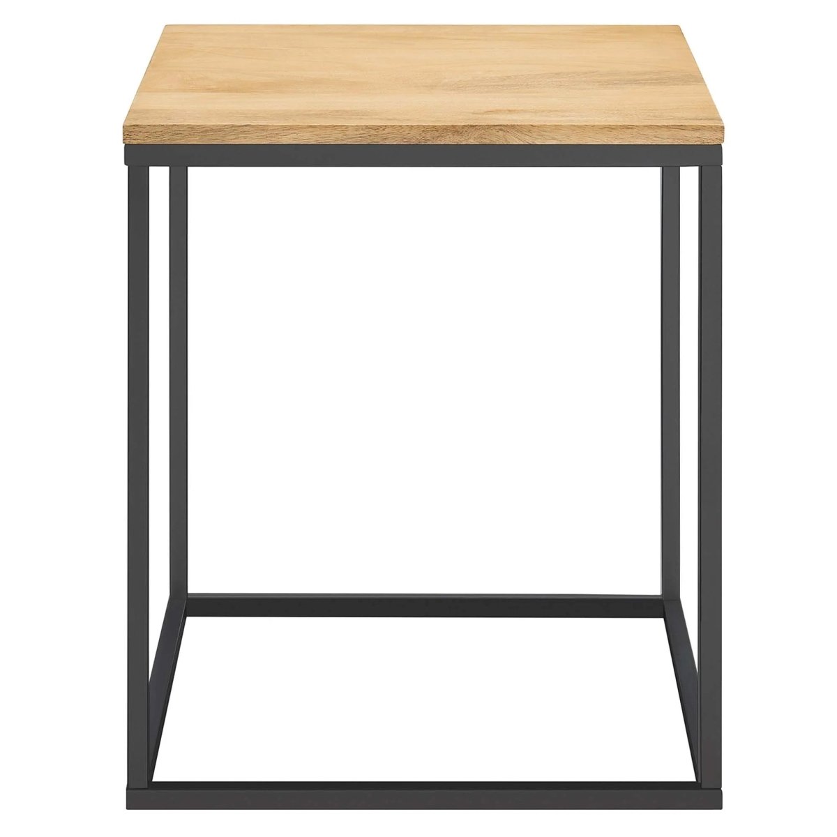 Square Wood and Metal Side Table – Mango Wood 16 Inch - End & Side Tables available at Alpine Outlets in Denver