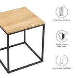 Square Wood and Metal Side Table – Mango Wood 16 Inch - End & Side Tables available at Alpine Outlets in Denver