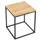 Square Wood and Metal Side Table – Mango Wood 16 Inch - End & Side Tables available at Alpine Outlets in Denver