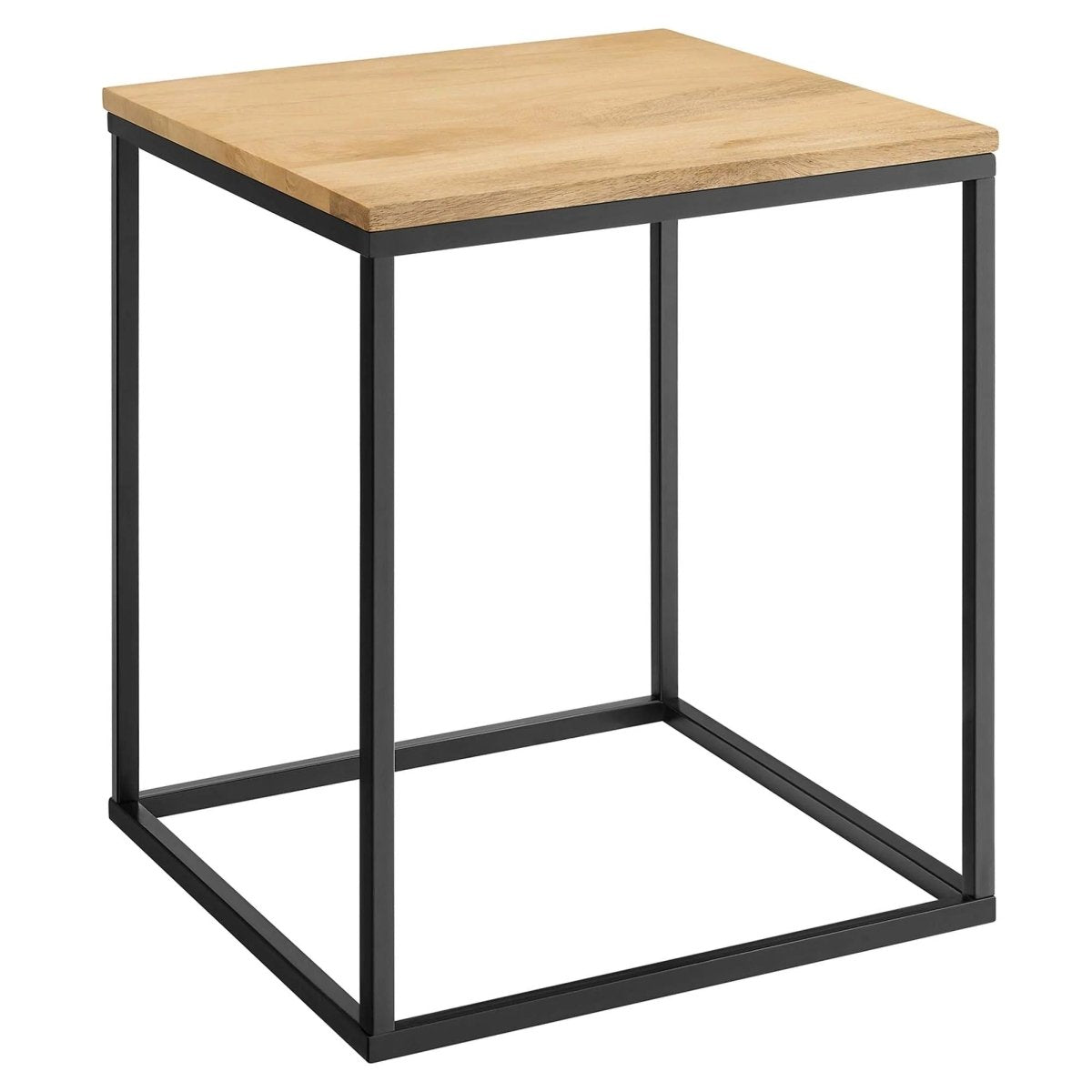 Square Wood and Metal Side Table – Mango Wood 16 Inch - End & Side Tables available at Alpine Outlets in Denver